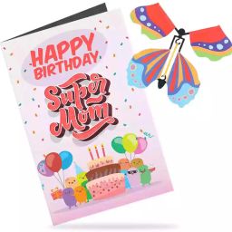 Butterfly Happy Birthday Super Mom Greeting Card Greeting Card-image-46