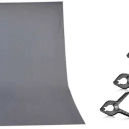 BOOSTY 8 x 12 FT Grey Backdrop Photo Light Studio Photography Background with CARRY BAG + 4pcs Backdrop Support Spring Clamp Reflector-10
