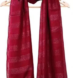 Self Design Chiffon Women Maroon Stole-image-46