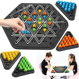 Chain Triangle Chess Game Board Games for Kids Adults Family Fun Night Chess Set Strategy & War Board Game-30