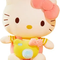 Cute Hello Kitty Sof Toy Plush Teddy With Camera Bag - 35 cm-image-2