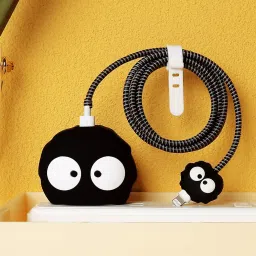 VAPRIF iPhone Charger Cover For 18W/20W | Cute 3D Cartoon Character Big Eyes CarbonBall Cable Protector-image-94