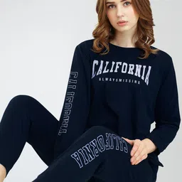 Zeyo Typography Printed Sweatshirt With Jogger-picture-13