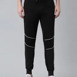 Force NXT Men Printed Detail Super Combed Cotton Slim Fit Joggers-image-80