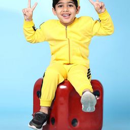 Ameeha Kids Mock Collar Fleece Sweatshirt with Joggers-image-88