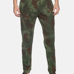 Steenbok Men Olive & Brown Printed Relaxed-Fit Pure Cotton Joggers-image-29
