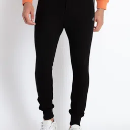 Status Quo Men Textured Cotton Joggers-image-92