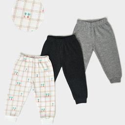 MiArcus Infants Relaxed Mid Rise Cotton Thermal wear Pyjama Pack of 3-53