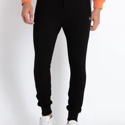 Status Quo Men Colourblocked Cotton Joggers-image-7