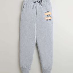 KiddoPanti Boys Mid-Rise Pure Typography Printed Cotton Joggers-image-59