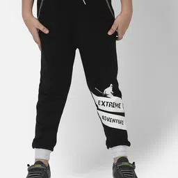 Cub McPaws Boys Black & Grey Graphic Print Joggers-image-49