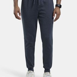 Jockey Men Charcoal Grey Solid Slim Fit Athleisure Joggers-image-102