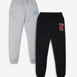 R&B Boys Pack Of 2 Cotton Mid Rise Joggers-picture-47