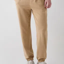 Bewakoof AIR Men Ginger Root Brown Oversized Acid Wash Joggers-image-77