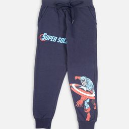 Nap Chief Boys Navy Blue Captain America Print Joggers-image-9