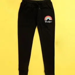 NUSYL Kids Black Text Printed Joggers-image-63