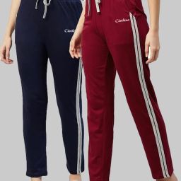 Pack of 2 Women Solid Multicolor Track Pants-image-110