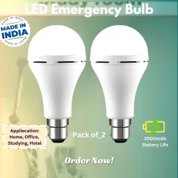 Rechargeable Emergency Bulb Inverter Bulb, 4Hr battery backup_Pack of 227BD226 4 hrs Bulb Emergency Light-image-45