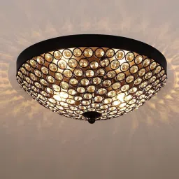Crystal Jhoomer LED Ceiling Light-18 Watt Dome/Bowl Shape Metal Glass Chandelier Ceiling Lamp-image-73