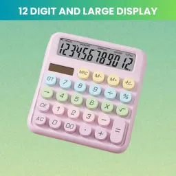 Desktop Calculator, 12-Digit Large LCD and Large Buttons for Office, Homes W368 Basic Calculator-picture-4