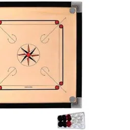 GLOSSY CARROM BOARD(32 INCH) WITH PLASTIC COINS,POWDER AND COINS 81 cm Carrom Board-image-53