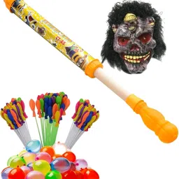 (1 Pichkari + 1 Horror Mask +3 Magic Balloon)for Kids Holi Party Fun Water Gun-image-44