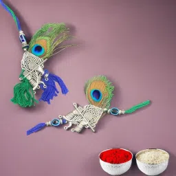 Bhaiya Bhabhi PR5 A Assorted Rakhi, Chawal Roli Pack Set-image-99