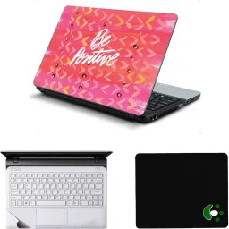 Mitram 3in1 Laptop Accessories Combo 15.6 Inch Be Positive laptop Skins Stickers, Mouse Pad and Palmrest Skin Combo Set-image-48