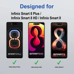 Zapcase Edge To Edge Tempered Glass for Infinix Smart 8 Plus image 2