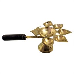 Brass Panch Deepak Aarti, panch aarti brass, diya for aarti Brass Table Diya-image-18