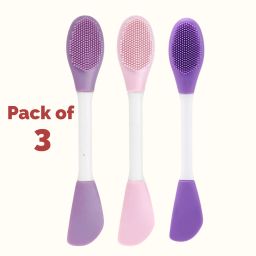 Silicone Face Pack Brush – Dual-Ended Face Mask Brush for Cream, Scrub, Cleaning-image-4