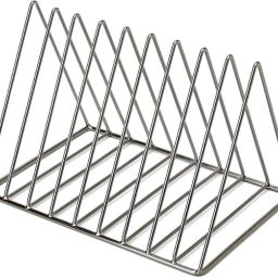 Stainless Steel 9-Slot Book Stand for Office & Students – Durable Storage Metal Open Book Shelf-14