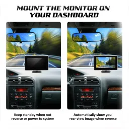 sarra TFT LCD Screen Rear-View Stand Security TFT Monitor Black LCD image 3