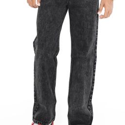 Men Relaxed Fit Mid Rise Black, White Jeans-image-30