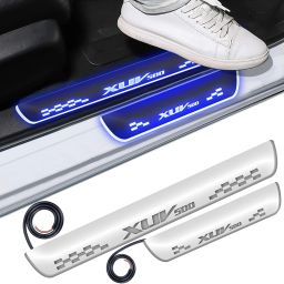 Mirror Finish Car Door Foot Step LED Sill Plate for XUV 500 (Set of 4, Blue) Door Sill Plate-6