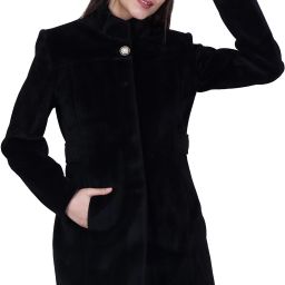 Woolen Polyester Blend Solid Coat For Women-image-58