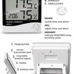 sellrider Imported Humidity Meter Clock Digital White Clock High accuracy LCD Digital Thermometer All-in-One Digital Moisture Measurer image 2