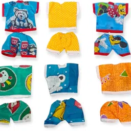 Laddu Gopal Ji 5 NO Summer Wear Night Suit Pack 6 (Random Color & Print) Dress-10