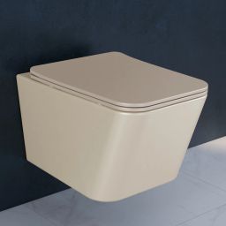 Rimless Ceramic Wall Hung Commode for Toilet/Western Commode/Commode with Soft Closing Toilet Seat - (Square ,P Trap - APS-3045) Western Commode-8