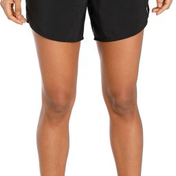 Solid Women Black Running Shorts-image-1