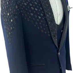 Men slim Solid Suit-image-27