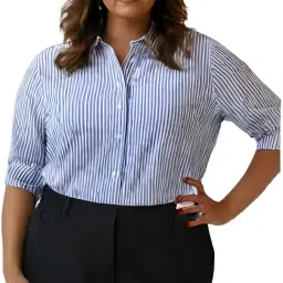 Women Regular Fit Striped Slim Collar Casual Shirt-image-74