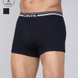 Pack of 2 Contoured Double Pouch, Tag Free & Smartskin Technology Style# 003 Comfort Solid Men Trunk-image-73