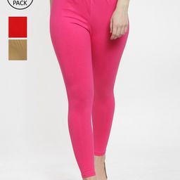 GRACIT Women Pack Of 3 Solid Ankle-Length Leggings-image-81