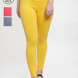 GRACIT Women Pack Of 3 Solid Ankle-Length Leggings-picture-14