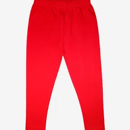 KiddoPanti Girls Red Solid Ankle Length Lycra Legging-50