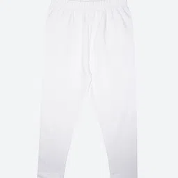 KiddoPanti Girls White Solid Ankle-Length Leggings-image-51
