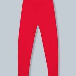 KiddoPanti Girls Red Solid Ankle-Length Leggings-25