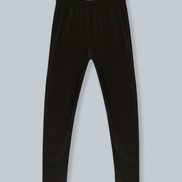 KiddoPanti Girls Black Solid Ankle Length Leggings-image-82