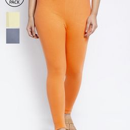 GRACIT Women Cotton Ankle Length Leggings Pack Of 3-image-109